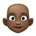 👩🏿‍🦲 woman: dark skin tone, bald display on Facebook